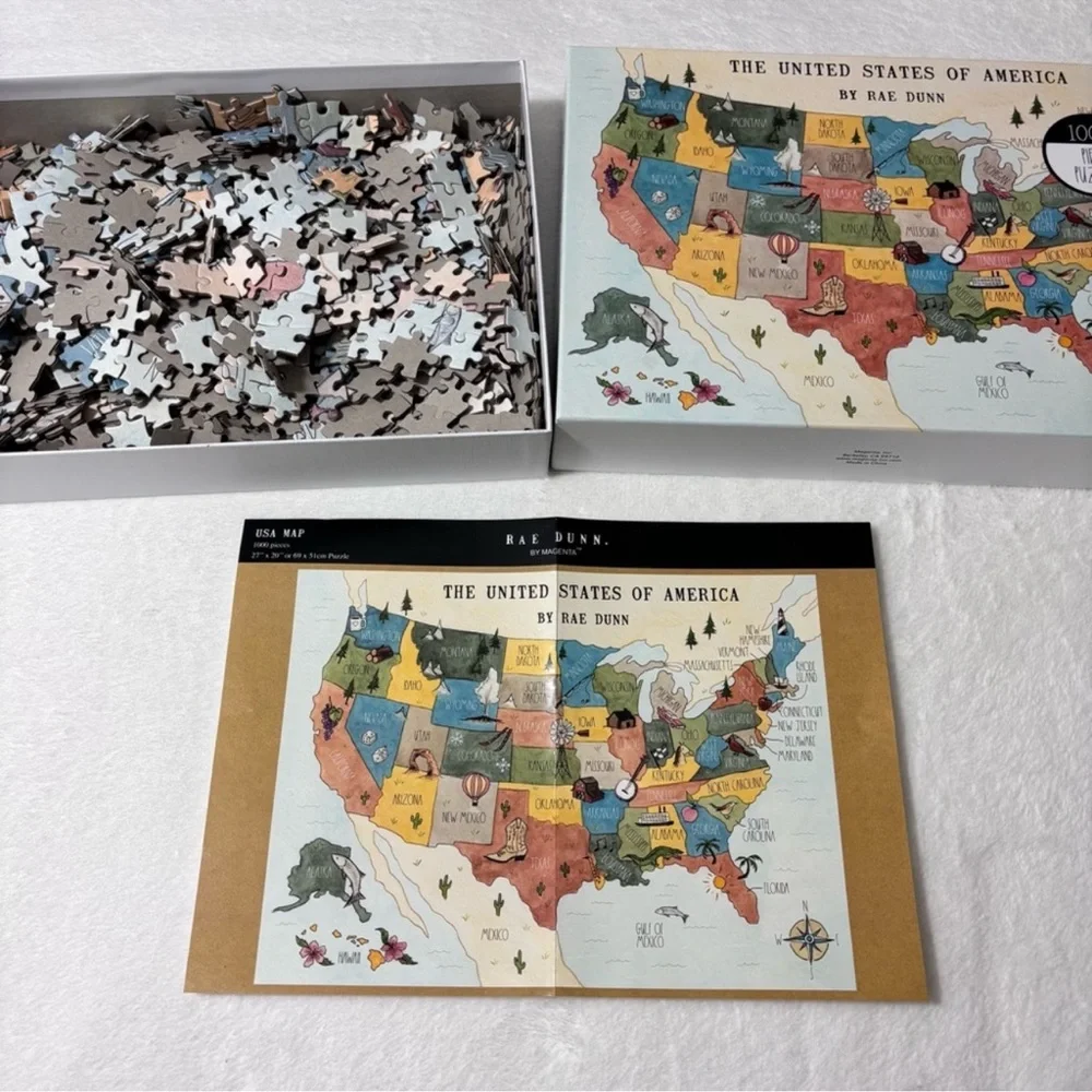 Rae Dunn USA Map Puzzle United State‎ of America 1000 PC